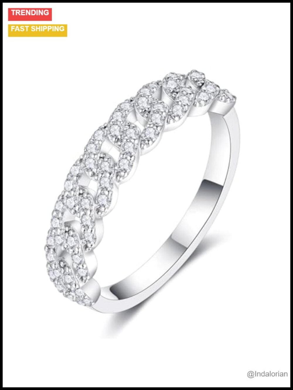 Moissanite Wedding Band 0.5 Ct Stackable 925 Sterling Silver 18K White Gold